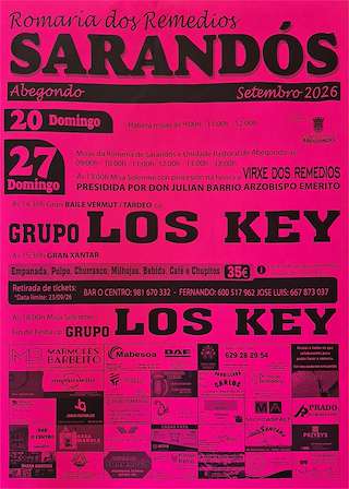 Fechas, información, programa, cartel, imágenes, mapa y ubicación de Romería dos Remedios de Sarandóns (2026) en Abegondo