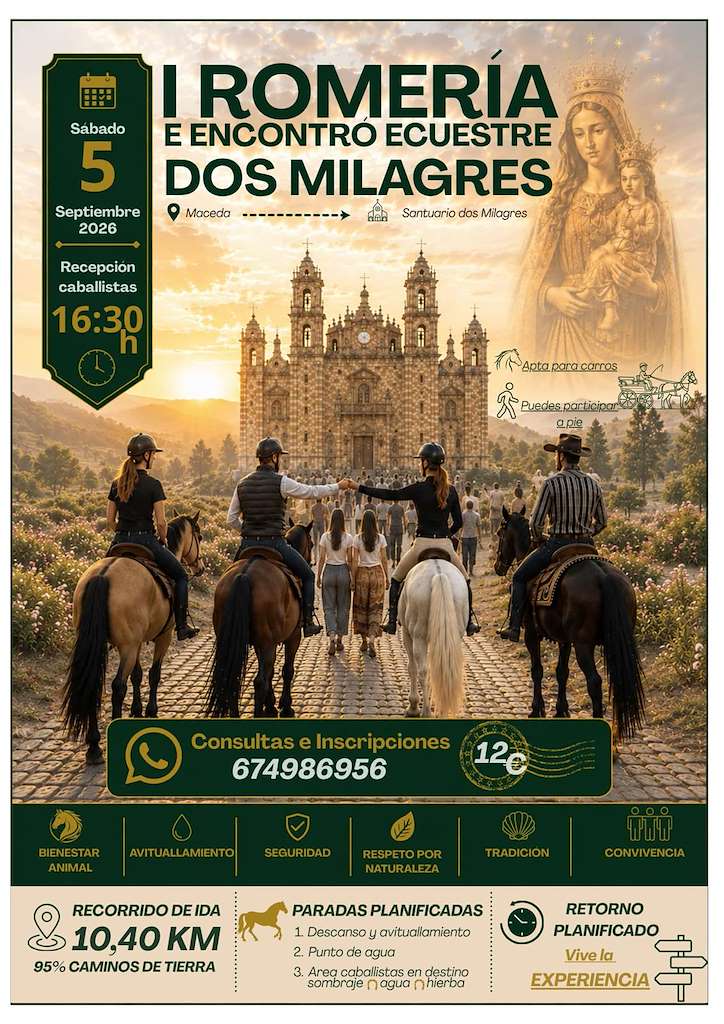 I Romería e Encontro Ecuestre dos Milagres (2026) en Maceda