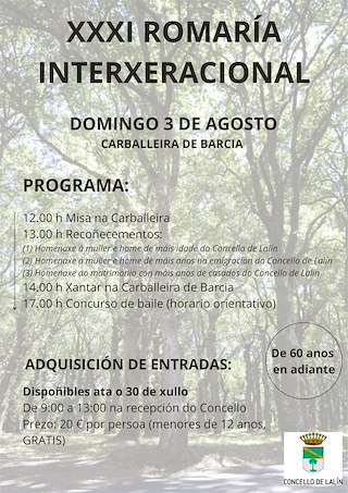 Fechas, información, programa, cartel, imágenes, mapa y ubicación de XXXI Romería Interxeracional  en  Lalín