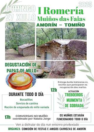 Fechas, información, programa, cartel, imágenes, mapa y ubicación de I Romería Muiños das Faias de Amorín  en  Tomiño