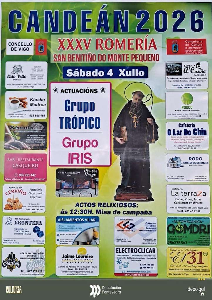 XXXV Romería San Benitiño do Monte Pequeno de Candeán (2026) en Vigo