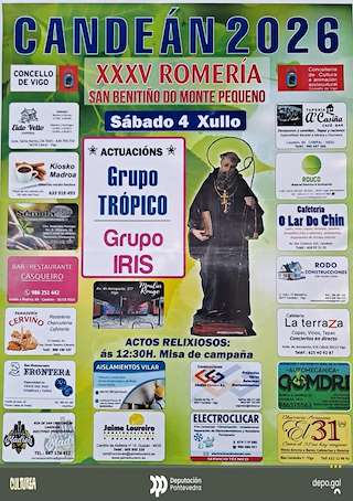 Fechas, información, programa, cartel, imágenes, mapa y ubicación de XXXV Romería San Benitiño do Monte Pequeno de Candeán (2026)  en  Vigo