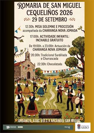 Fechas, información, programa, cartel, imágenes, mapa y ubicación de Romería San Miguel de Cequeliños (2026)  en  Arbo