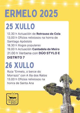 Fechas, información, programa, cartel, imágenes, mapa y ubicación de Romería Santiago de Hermelo  en  Bueu