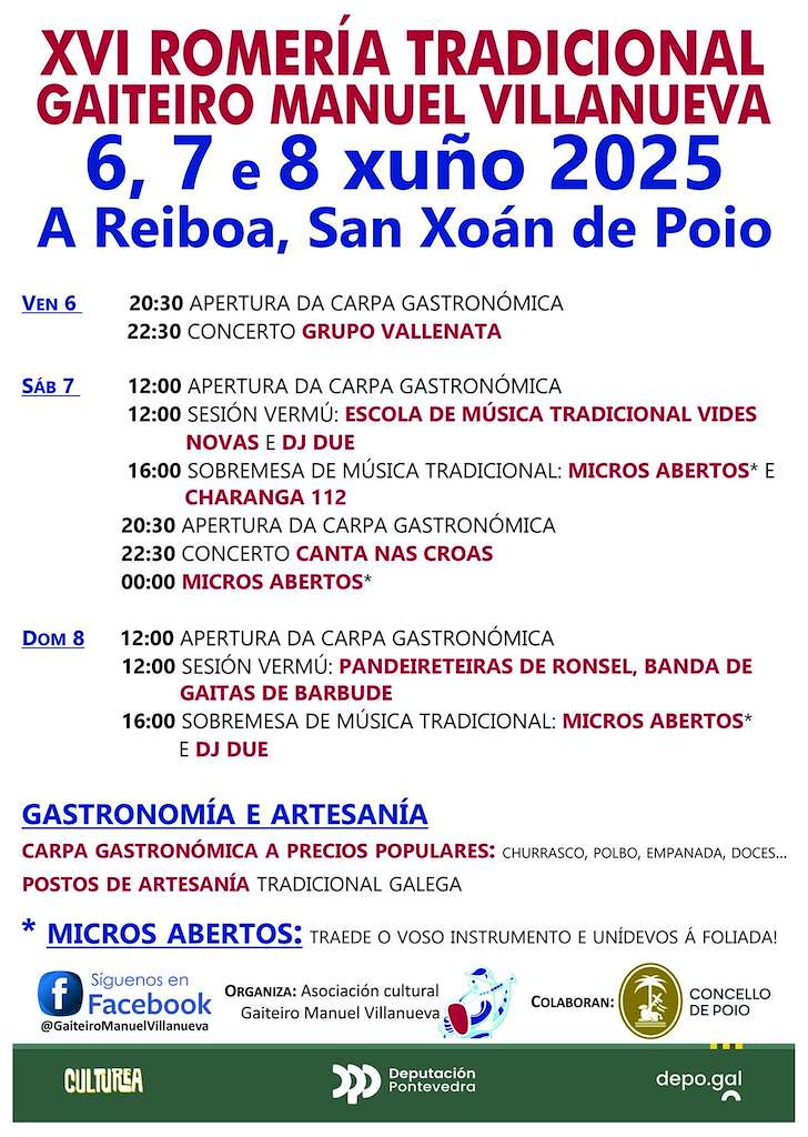 XVI Romería Tradicional Gaiteiro Manuel Villanueva (2025) en Poio