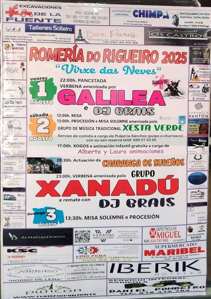 Romería Virxe das Neves de Rigueiro en Pantón