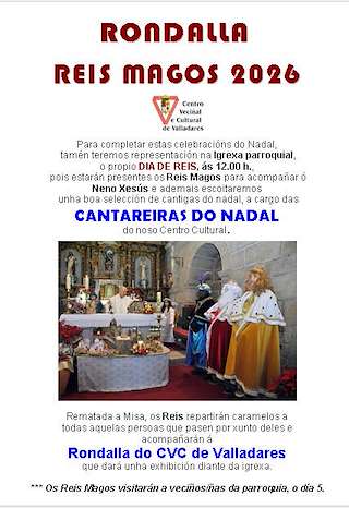 Fechas, información, programa, cartel, imágenes, mapa y ubicación de Rondalla Reis Magos de Valladares (2026) en Vigo