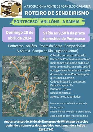 Roteiro de Senderismo da Fonte de Fornelos en Ponteceso