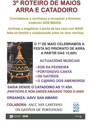 Fechas, información, programa, cartel, imágenes, mapa y ubicación de III Roteiro de Maios Arra e Catadoiro  (2026)  en  Sanxenxo
