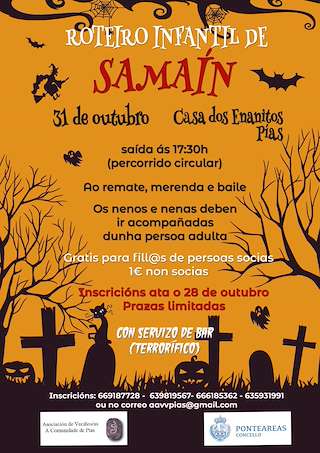 Fechas, información, programa, cartel, imágenes, mapa y ubicación de Roteiro Infantil de Samaín de Pías (2025)  en  Ponteareas
