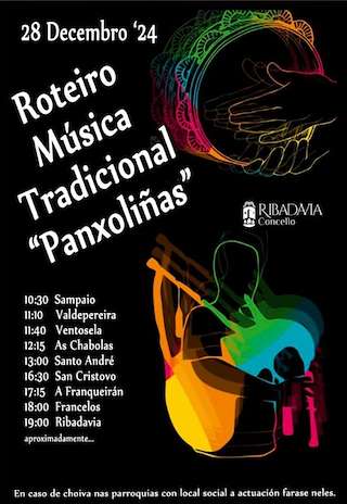 Fechas, información, programa, cartel, imágenes, mapa y ubicación de Roteiro Música Tradicional Panxoliñas  en  Ribadavia