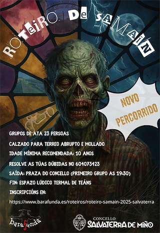 Fechas, información, programa, cartel, imágenes, mapa y ubicación de Roteiro Nocturno de Samaín (2025)  en  Salvaterra do Miño
