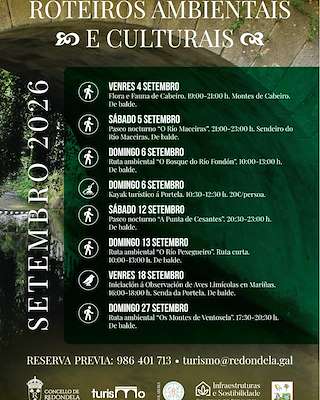 Fechas, información, programa, cartel, imágenes, mapa y ubicación de Roteiros Ambientais e Culturais (2026)  en  Redondela