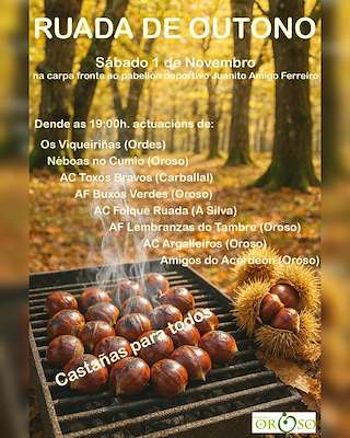 Fechas, información, programa, cartel, imágenes, mapa y ubicación de Ruada de Outono - Magosto de Sigüeiro (2025)  en  Oroso