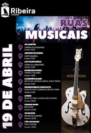 Fechas, información, programa, cartel, imágenes, mapa y ubicación de Rúas Musicais   en  Ribeira