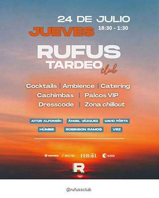 Fechas, información, programa, cartel, imágenes, mapa y ubicación de Rufus Tardeo Club  en  Ferrol