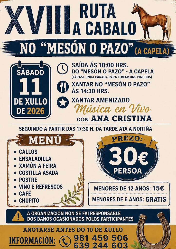 XVIII Ruta a Cabalo (2026) en A Capela