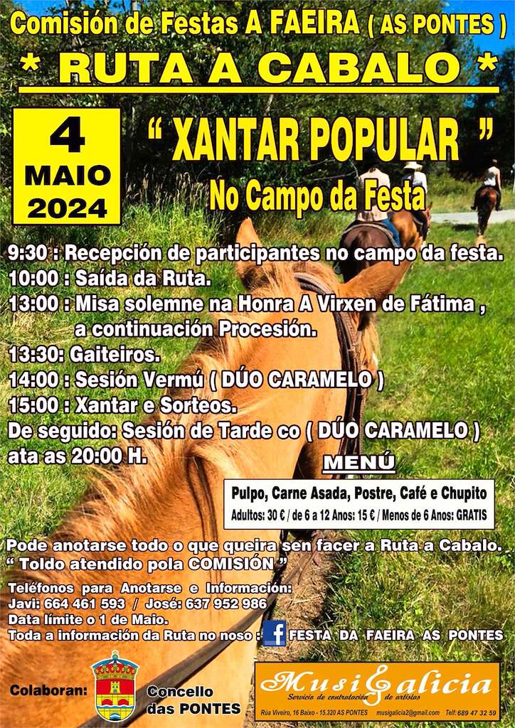 Ruta a Cabalo A Faeira - Xantar Popular (2024) en As Pontes de García Rodríguez