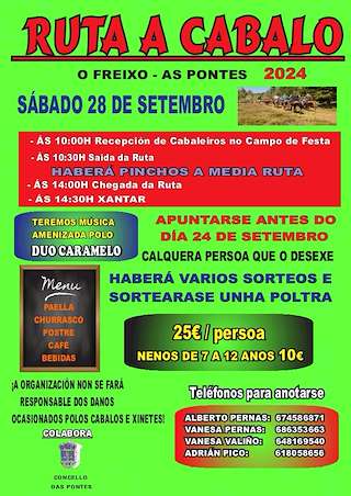 Fechas, información, programa, cartel, imágenes, mapa y ubicación de Ruta a Cabalo O Freixo  en  As Pontes de García Rodríguez