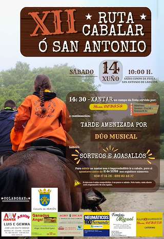 Fechas, información, programa, cartel, imágenes, mapa y ubicación de XII Ruta a Cabalo ó San Antonio  en  Abadín