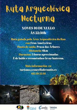 Fechas, información, programa, cartel, imágenes, mapa y ubicación de Ruta Arqueolóxica Nocturna  en  Cuntis