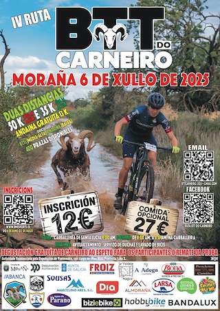 Fechas, información, programa, cartel, imágenes, mapa y ubicación de IV Ruta BTT do Carneiro  en  Moraña