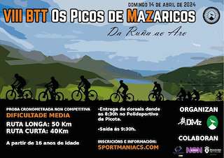 Fechas, información, programa, cartel, imágenes, mapa y ubicación de VIII Ruta BTT - Os Picos  en  Mazaricos