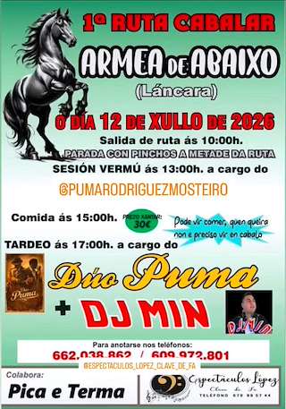 Fechas, información, programa, cartel, imágenes, mapa y ubicación de I Ruta Cabalar Armea de Abaixo  en  Láncara