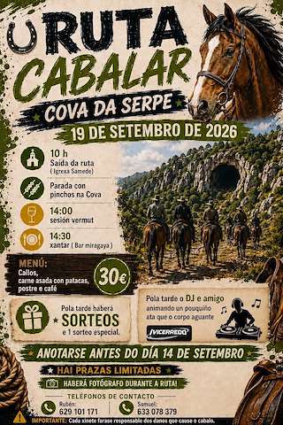 Fechas, información, programa, cartel, imágenes, mapa y ubicación de Ruta Cabalar Cova da Serpe (2026) en Guitiriz