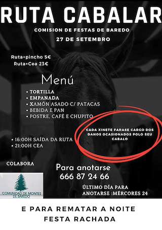 Fechas, información, programa, cartel, imágenes, mapa y ubicación de Ruta Cabalar de Baredo  en  Baiona