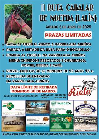 Fechas, información, programa, cartel, imágenes, mapa y ubicación de II Ruta Cabalar de Noceda  en  Lalín