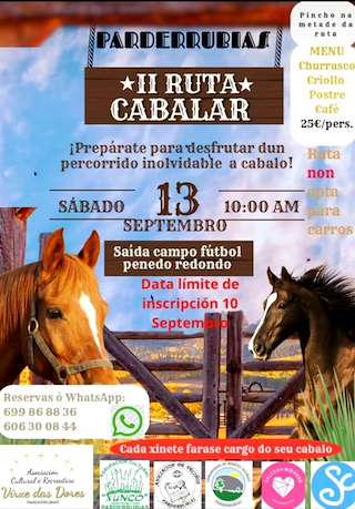 Fechas, información, programa, cartel, imágenes, mapa y ubicación de II Ruta Cabalar de Parderrubias  en  Salceda de Caselas