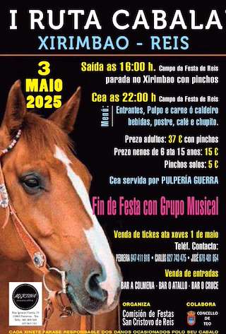 Fechas, información, programa, cartel, imágenes, mapa y ubicación de I Ruta Cabalar de Xirimbao  en  Teo