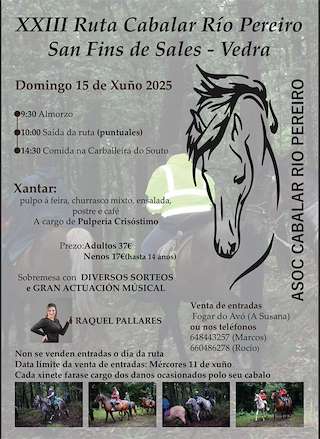 Fechas, información, programa, cartel, imágenes, mapa y ubicación de XXIII Ruta Cabalar do Río Pereiro  en  Vedra
