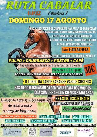 Fechas, información, programa, cartel, imágenes, mapa y ubicación de Ruta Cabalar e Romería de San Nicolás de Buriz  en  Guitiriz