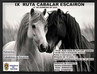Fechas, información, programa, cartel, imágenes, mapa y ubicación de IX Ruta Cabalar Escairón  en  O Saviñao