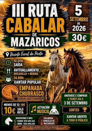 Fechas, información, programa, cartel, imágenes, mapa y ubicación de III Ruta Cabalar  (2026) en Mazaricos
