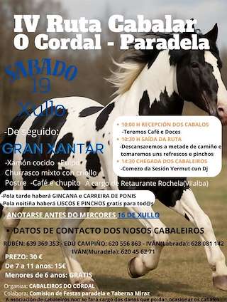 Fechas, información, programa, cartel, imágenes, mapa y ubicación de IV Ruta Cabalar O Cordal de Paradela  en  Curtis
