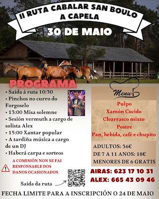 Fechas, información, programa, cartel, imágenes, mapa y ubicación de II Ruta Cabalar San Boulo (2026)  en  A Capela