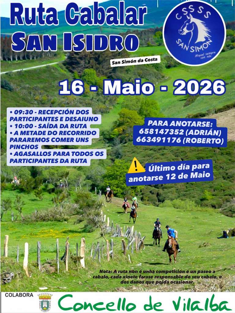 Ruta Cabalar San Isidro de San Simón da Costa (2026) en Vilalba