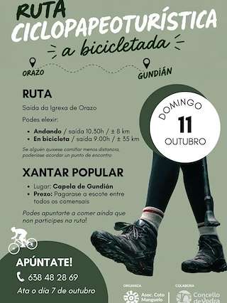 Fechas, información, programa, cartel, imágenes, mapa y ubicación de Ruta Ciclopapeoturística - A Bicicletada (2026)  en  Vedra