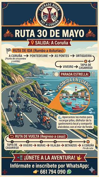 Fechas, información, programa, cartel, imágenes, mapa y ubicación de Ruta Cofrade Rider (2026)  en  A Coruña