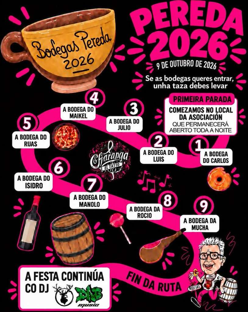 Ruta de Bodegas de Pereda (2026) en San Cristovo de Cea