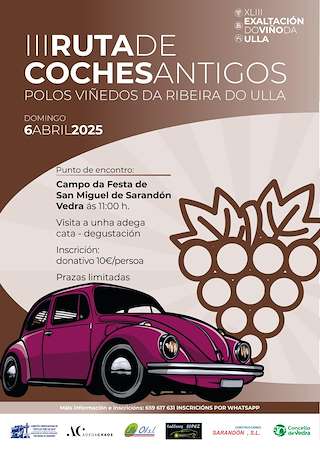 Fechas, información, programa, cartel, imágenes, mapa y ubicación de III Ruta de Coches Antigos   en  Vedra