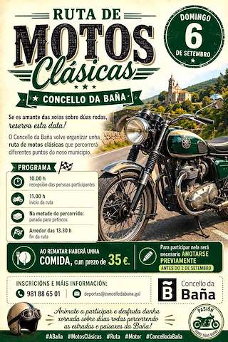 Fechas, información, programa, cartel, imágenes, mapa y ubicación de Ruta de Motos Clásicas (2026)  en  A Baña