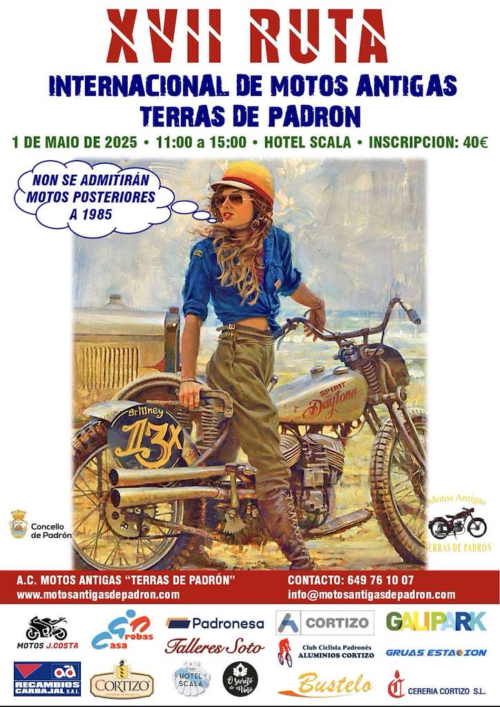 XVII Ruta Internacional de Motos Antigas (2025) en Padrón