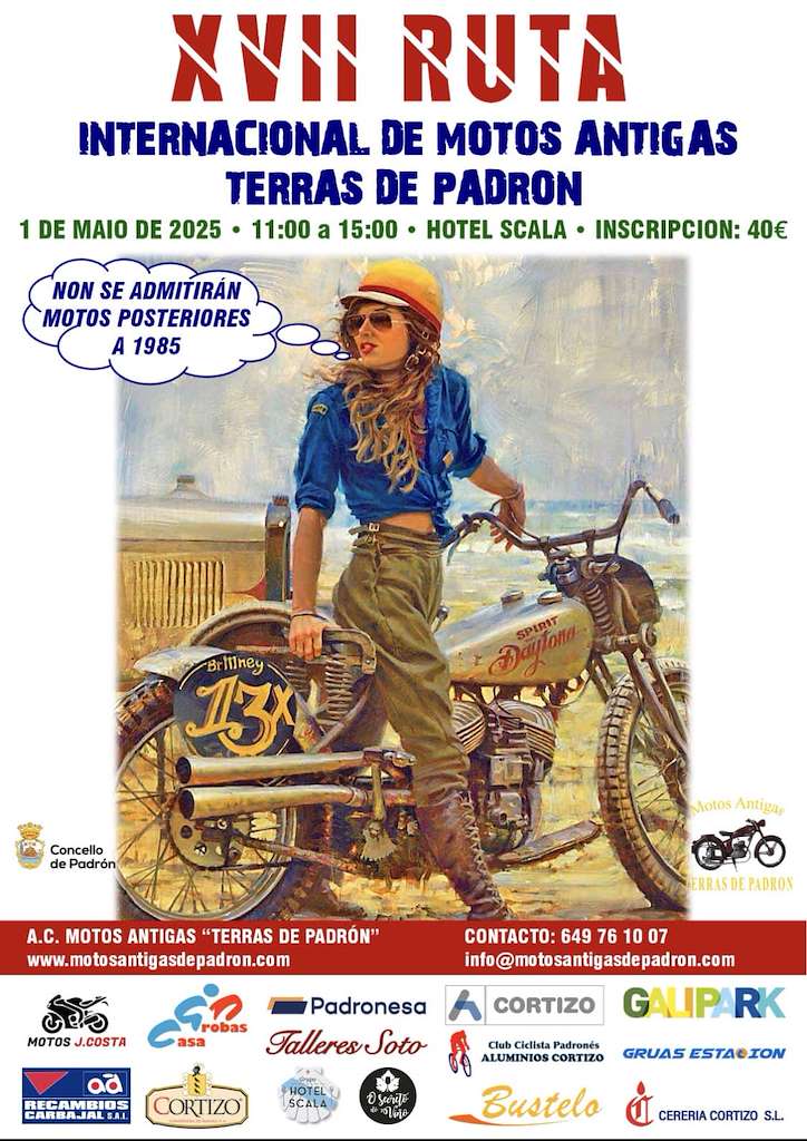 XVI Ruta Internacional de Motos Antigas (2024) en Padrón