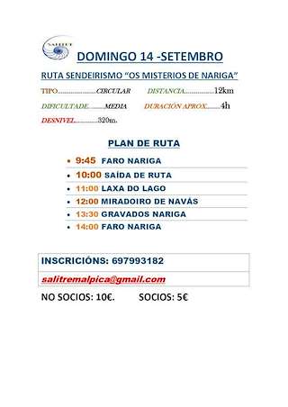 Fechas, información, programa, cartel, imágenes, mapa y ubicación de Ruta Os Misterios de Nariga  en  Malpica de Bergantiños