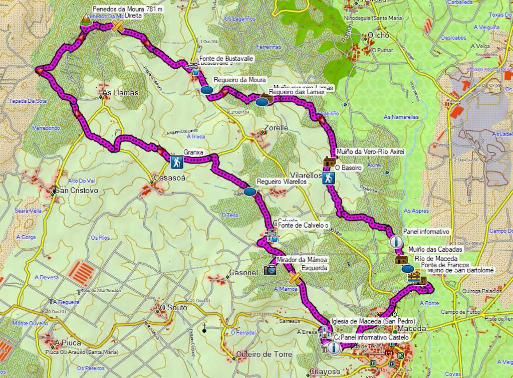 Ruta Penedos da Moura en Maceda