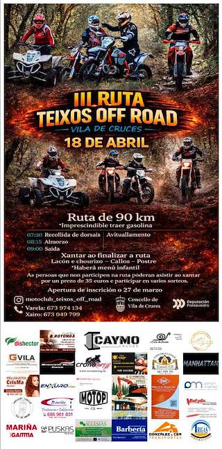 Fechas, información, programa, cartel, imágenes, mapa y ubicación de III Ruta Teixos Off Road (2026)  en  Vila de Cruces